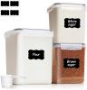 Flour Sugar Storage Containers Set of 3 (5.2L/5.5Qt) (2.5L/2.6Qt*2), Large Airtight Food Storage Containers with Lids