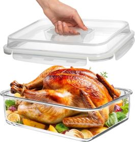 4800 ML / 163 oz / 21 Cup LARGE Glass Food Storage Container with Airtight Locking Lid. Ideal Storing food, Vegetables, Fruits. Baking Casserole