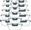 30 Pieces Glass Food Storage Containers with Snap Locking Lids,Glass Meal Prep Containers Set - Airtight Lunch Containers, Microwave, Oven
