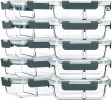 10-Pack,30 Oz Glass Meal Prep Containers 2 Compartments Airtight Lunch Bento Boxes with Lids, Glass Food Storage Containers, Microwave, Oven