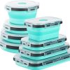8 Pack Collapsible Food Storage Containers With Lids, Collapsible Storage Containers Sets Silicone Collapsible Bowls For Camping, RV Accessories