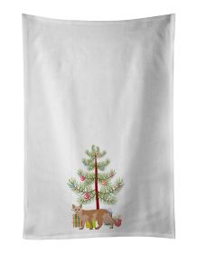 NEW Devon Rex Cat Christmas Kitchen Towel Set of 2 White Dish Towels Decorative Bathroom Hand towel for Hand, Face, Hair, Yoga, Tea, Dishcloth