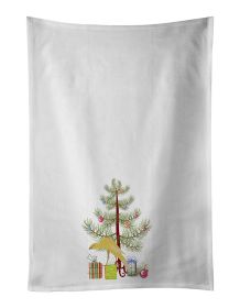 NEW Belgian Hunchback Canary Merry Christmas Kitchen Towel Set of 2 White Dish Towels Decorative Bathroom Hand towel for Hand, Face, Hair, Yoga, Tea