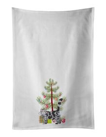 NEW Foldex Exotic Fold Cat Christmas Kitchen Towel Set of 2 White Dish Towels Decorative Bathroom Hand towel for Hand, Face, Hair, Yoga, Tea
