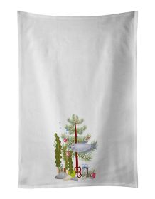 NEW Moonlight Gourami Merry Christmas Kitchen Towel Set of 2 White Dish Towels Decorative Bathroom Hand towel for Hand, Face, Hair, Yoga, Tea