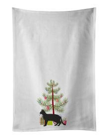 NEW Chausie Black Cat Christmas Kitchen Towel Set of 2 White Dish Towels Decorative Bathroom Hand towel for Hand, Face, Hair, Yoga, Tea, Dishcloth