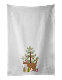 NEW Brazilian Shorthair Cat Christmas Kitchen Towel Set of 2 White Dish Towels Decorative Bathroom Hand towel for Hand, Face, Hair, Yoga, Tea
