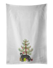NEW Tricolour Aegean Cat Christmas Kitchen Towel Set of 2 White Dish Towels Decorative Bathroom Hand towel for Hand, Face, Hair, Yoga, Tea, Dishcloth