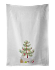 NEW Bambino Cat Christmas Kitchen Towel Set of 2 White Dish Towels Decorative Bathroom Hand towel for Hand, Face, Hair, Yoga, Tea, Dishcloth, 19 X 28"