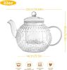 Vintage Glass Teapot, Tea Kettle with Removable Infuser 32OZ/1000ml, Borosilicate Glass Pot -Stovetop Safe, Blooming & Loose Leaf Tea Maker Set