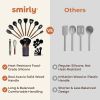Kitchen Utensils Set – 22-Piece Silicone Cooking Utensils Set, Spatula Set with Holder, Wooden Handle Silicone Kitchen Gadgets for Nonstick Cookware