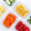 10-Pack,22 Oz Glass Meal Prep Containers,Glass Food Storage Containers with lids,Lunch Containers,Microwave, Oven, Freezer and Dishwasher (Gray)