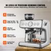 Espresso Machine with Grinder, 15 Bar Semi-Automatic Espresso Coffee Maker with Milk Frother Steam Wand