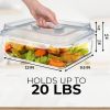 4800 ML / 163 oz / 21 Cup LARGE Glass Food Storage Container with Airtight Locking Lid. Ideal Storing food, Vegetables, Fruits. Baking Casserole