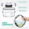 34pcs Glass Food Storage Containers with Lids Set, Airtight Glass Meal Prep Containers (17 Containers 17 Lids), Leak Proof Lunch Container BPA-Free