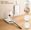 Pot Lid Holder, Lid and Spoon Rest Holder for Kitchen Counter, Foldable Pan Lid Organizer Stand with Nonslip Pads