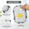 [10-Pack] Glass Meal Prep Containers with Lids, Food Storage Containers with Snap Locking Lids, Airtight Lunch Containers, Microwave, Oven