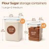 Flour Sugar Storage Containers Set of 3 (5.2L/5.5Qt) (2.5L/2.6Qt*2), Large Airtight Food Storage Containers with Lids