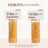 Glass Spaghetti Pasta Storage Containers with Lids 2.2 Qt Set of 3