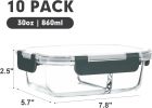 10-Pack,30 Oz Glass Meal Prep Containers 2 Compartments Airtight Lunch Bento Boxes with Lids, Glass Food Storage Containers, Microwave, Oven