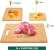 Bamboo Cutting Board Set of 3, Wooden Cutting Boards for Kitchen, Knife Friendly Food Grade Chopping Board