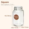 Airtight Glass Jars with Lids 0.6 Gallon Set of 3