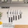 Stainless Steel Magnetic Knife Strip with Black Accents, Knives Not Included