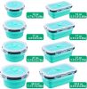 8 Pack Collapsible Food Storage Containers With Lids, Collapsible Storage Containers Sets Silicone Collapsible Bowls For Camping, RV Accessories