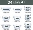 24-Piece Glass Food Storage Containers with Upgraded Snap Locking Lids,Glass Meal Prep Containers Set - Airtight Lunch Containers, Microwave, Oven