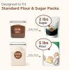 Flour Sugar Storage Containers Set of 3 (5.2L/5.5Qt) (2.5L/2.6Qt*2), Large Airtight Food Storage Containers with Lids