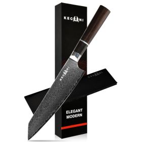 Kegani 8 Inch Japanese Kiritsuke Chef Knife, Japanese 67 Layers VG-10 Damascus Knife, Ebony FullTang Handle Natural Texture Japanese Knife Sushi Knife (Option: Kiritsuke Chef Knife)
