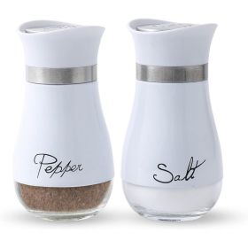 Salt And Pepper Shakers Set - Salt Containers For Gifts, Kitchen Decor, Home, RV, Camp, BBQ, 4 Oz Farmhouse Spice Dispenser With Glass Bottom, Set Of (Option: White)