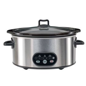 Manual Slow Cooker, Easy To Use Program-Free Kitchen Appliance, Great For Pot Roast And Chili (Option: Stainless steel color  8QT)