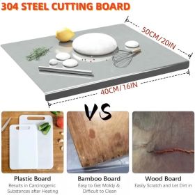 XXL 304 Stainless Steel Cutting Board  Anti-Slip & Mildew-Proof No More Moldy Wooden Boards - Heavy-Duty & Food-Safe, Easy To Clean - Chop Meat, Knead (Option: 40cm50cm)