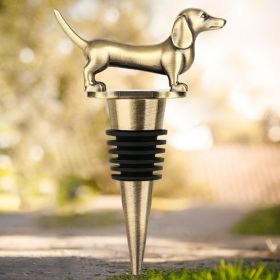 A Dachshund-shaped Red Wine Stopper, A Household Wine Champagne Stopper (Option: Bronze HJS1805)