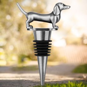 A Dachshund-shaped Red Wine Stopper, A Household Wine Champagne Stopper (Option: Dark Silver HJS1806)